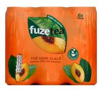 Fuze Tea Boisson au the saveur peche - Le pack de 6 canettes de 33cL