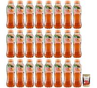 Fuze Tea Pesca Lot de 24 sachets de thé noir glacé à la pêche et aux roses, boisson rafraîchissante, sans alcool, en PET jetables de 400 ml + Italian Gourmet Polpa di Pomodoro en boîte de 400 g