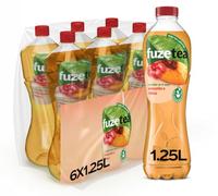FUZE Tea Thé Noir Évasion Pêche/Saveur Hibiscus 6 x 1,25 L
