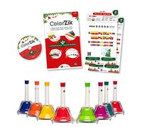 Fuzeau - 8 Cloches Accordées - Lot Colorzik Noël CD + Partitions XXL Colorées - Dès 5 Ans - Méthode Sans Solfège - Jouer Mélodies Noël Facile - Instrument de musique Jeu Musical Ludique Enfant