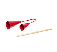 Fuzeau - Cloche Brésilienne Métal Rouge - Avec Batte Ou Mailloche - Percussion À Secouer Pour Batucada Et Musiques Exotiques - Sons Graves, Aigus Pour Jouer Rythmes Variés - Dès 5 Ans - Réf. 70780