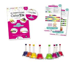 Fuzeau - Coffret ColorZik Spécial Comptines Avec Livre, CD, Jeu 8 Cloches Colorées - Apprendre La Musique Par Les Couleurs Sans Solfège - Idéal Pour Débutants Et Écoles Dès 3 Ans - Réf.78242