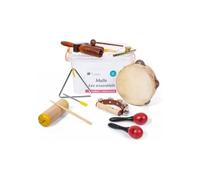 Fuzeau - Coffret « Les Essentiels » 7 Instruments De Percussion - Tambourin, Maracas, Wood Block, Grelots, Triangle, Clochettes, Castagnettes - Rangement Compact - Enfants Dès 3 Ans - Réf. 71483