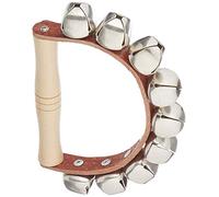 Fuzeau - Couronne 9 Grelots En Cuir Avec Poignée En Bois - Éveil Rythmique, Musical - Sons Métalliques - Instrument Percussion Ergonomique Et Solide - Enfants Dès 5 Ans - Réf.70524