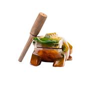 FUZEAU - 9223 - Grenouille guiro en bois 14 cm avec batte ou mailloche - Frotter le dos - Obtenir le coassement - Ambiance nature - Dès 7 ans