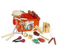 Fuzeau - Malle 16 Instruments De Musique Pour Enfants Dès 3 Ans - Percussions À Frapper, Secouer, Gratter, À Faire Vibrer - Coffret Complet Pour Éveil Musical - École, Crèche Ou Maison - Réf. 9242