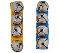 Fuzeau - Paire Bracelets 4 Grelots - Attache avec bandes auto-agrippantes - Couleurs Bleu Jaune - Pour Poignets Enfants Dès 3 Ans - Sons De Clochettes En Mouvement - Éveil Musical Sensoriel - Ref.8441