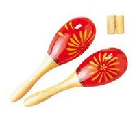 Maracas En Bois Peint Rouge