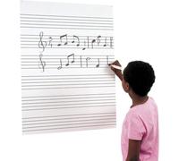 Fuzeau - Tableau de Musique Effaçable à Sec Recto-Verso - Format 86 x 59,5 cm - 6 Portées Imprimées - Verso Vierge - Surface Rigide et Légère - Support Mural Pédagogique Musique - Ref.7534