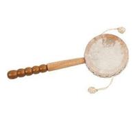 Fuzeau – Instrument de percussion Tan-Tan – Peau naturelle, manche en bois peint – 20x7 cm