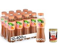 FuzeTea Pêche et rose - 12 bouteilles de 400 ml, thé au poisson froid avec une note de rose, dans une bouteille 100 % recyclable pour animaux de compagnie, boisson non alcoolisée, thé glacé + Italian