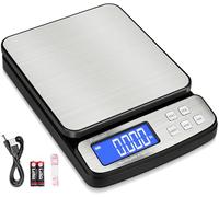 Fuzion Balance postale d'expédition numérique - 40 kg x 2,8 g, plateforme en acier inoxydable, 5 unités, comptage de maintien/tare/pièces, étalonnage facile, grand écran LCD, balance pour colis,