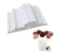 FuzlPnag 100 Pièces Batonnet Pop Cake,10 cm Cake Bâtonnets, des Desserts, Blanc, Lollipop,Bâtonnets de Sucettes de Qualité Alimentaire, pour Faire des Sucettes, Cupcake, Bonbons, Chocolat