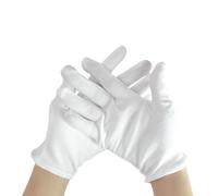 FUZVOL 4 paires de gants en coton blanc extensibles et respirants - hydratants pour les mains sèches et eczémateuses - Inspection des pièces de monnaie,service et nettoyage
