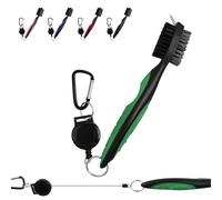 FUZVOL Brosse de nettoyage de rainures de club de golf avec clip rétractable (61 cm), design ergonomique, accessoires de golf et cadeaux de golf pour homme, vert