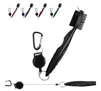 FUZVOL Brosse de nettoyage de rainures de club de golf avec clip rétractable (61 cm), design ergonomique, accessoires de golf et cadeaux de golf pour homme, noir