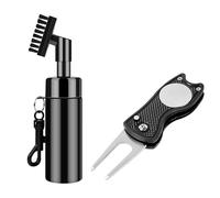 FUZVOL Brosse de nettoyage de rainures de club de golf, brosse de club de golf avec pulvérisateur d'eau et flacon à crochet et kit d'outils de réparation pour club de golf, accessoires de golf, cadeau