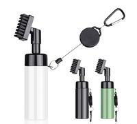 FUZVOL Brosse de nettoyage pour club de golf avec bouteille de pulvérisation d'eau et crochet, brosse de nettoyage de rainure de golf pour club de balle de golf, brosse portable avec couvercle pour