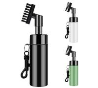 FUZVOL Brosse de nettoyage pour rainures de club de golf avec pulvérisation d'eau et crochet intégrés, accessoires de golf avec bouteille d'eau d'extrusion, noir