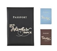 FUZVOL Étui pour passeport en cuir synthétique pour documents, cartes de crédit, cartes de visite, argent, portefeuille de voyage pour homme et femme, Noir , Moderne