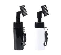 FUZVOL F-E-QGQJS01 Lot de 2 brosses nettoyantes pour rainures de club de golf avec pulvérisateur d'eau intégré et crochet, nettoyage de golf pour gommage humide, bouteille d'extrusion de golf (noir et