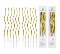 FUZVOL Lot de 12 bougies d'anniversaire en spirale pour décoration de fête, mariage, cupcakes avec supports