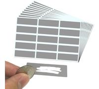 FUZVOL Lot de 150 étiquettes autocollantes rectangulaires grises à gratter de 48 x 15 mm pour activités, écoles, travaux manuels, cadeaux