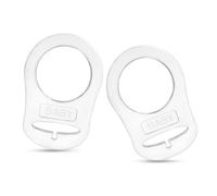 FUZVOL Lot de 2 adaptateurs de tétine en silicone transparent pour bébé, porte-tétine Mam, clip pour tétine style bouton pour garçons et filles, nouveaux-nés essentiels