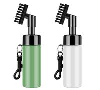 FUZVOL Lot de 2 brosses de nettoyage de rainures pour club de golf avec pulvérisateur d'eau intégré et crochet, brosse de nettoyage pour club de golf, nettoyeur de balle de golf avec bouteille d'eau