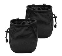 FUZVOL Lot de 2 sacs à craie d'escalade noirs en magnésium avec ceinture réglable et cordon de serrage pour escalade en plein air