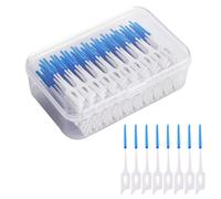 FUZVOL Lot de 220 brosses interdentaires en silicone, cure-dents dentaires, bâtonnets de fil dentaire, nettoyage efficace des espaces étroits, brosses dentaires bleues pour nettoyage buccal