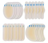 FUZVOL Lot de 24 pansements pour pieds, coussinets de protection contre les douleurs aux pieds, protection de la peau, gel hydrocolloïde transparent invisible pour talon, orteil, avant-pied (4 formes)