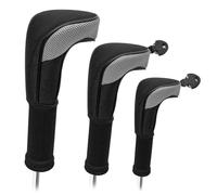 FUZVOL Lot de 3 housses universelles de qualité supérieure pour club de golf - Pour conducteur de bois - Fairway - Hybrides - Gris