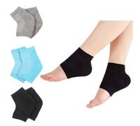 FUZVOL Lot de 3 paires de chaussettes hydratantes doublées en gel pour homme et femme - Chaussettes hydratantes douces et ventilées pour le traitement des talons secs et craquelés, soulagement de la