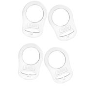 FUZVOL Lot de 4 adaptateurs de tétine en silicone transparent pour bébé - Clip de tétine à bouton pour garçons et filles