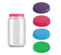 FUZVOL Lot de 4 couvercles en silicone pour canettes de boisson - Taille standard - Pour bière, coke, jus, boissons énergisantes - Qualité alimentaire - Anti-fuite - Pour plage, camping, pêche (4