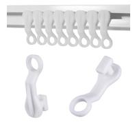 FUZVOL Lot de 50 crochets coulissants en plastique blanc pour rideaux coulissants pour fenêtres, portes, douches