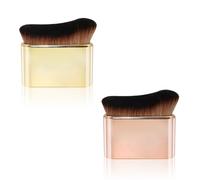 FUZVOL Pinceau bronzant, pinceau autobronzant, pinceau estompeur pour fond de teint, poudre liquide, crème, anti-cernes, maquillage corporel (or rose et or)