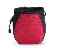 FUZVOL Sac à magnésie pour escalade avec ceinture réglable et cordon de serrage. Peut être suspendu à la taille pour l'escalade en plein air (rouge)