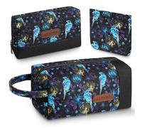 FUZVOL Trousse de Toilette, Lot de 3 Trousses de Maquillage en Toile, Trousse Toilette Femme Voyage, Imperméable Sac Cosmétique Organisateur de Voyage, Pattern 18