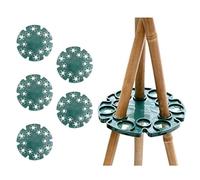 FUZVOL Wigwam Lot de 5 anneaux de support de canne à pois 12 trous en bois de bambou pour plantes grimpantes, haricots, pois de senteur, tomates