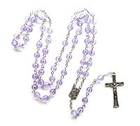 FUZYXIH Chapelet de prière religieuse avec perles en cristal violet
