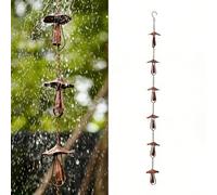 FUZYXIH Déviateur d'eau en fer en forme de champignon, chaîne de pluie en métal faite à la main pour gouttières, art de jardin décoratif, remplacement pour la terrasse extérieure, remplacement