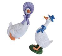 FUZYXIH Statue créative de couple de canards en résine peinte à la main, sculpture de jardin pour extérieur et intérieur, statue de jardin