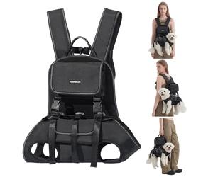 FuzzFables Sac à dos de transport pour chien, sangle de levage pour petits chiens, maille respirante, sangles réglables confortables, sac à dos de voyage léger pour animaux de compagnie handicapés