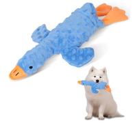 Fuzzilovy Jouets à mâcher en peluche pour les garder occupés, pour chiens de petite, moyenne et grande taille, jouet couineur pour l'ennui, oie bleue