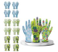 FUZZIO Gants de travail pour femme, gants de jardinage pour femme taille 7, gants de travail pour enfants, pour la maison, le jardin - Design floral, pour cour, nettoyage, agriculture, projets de