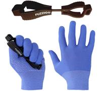 FUZZIO Lot de 24 paires de gants de travail à picots pour travaux légers avec pinces à gants (L/9, bleu)