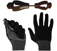 FUZZIO Lot de 24 paires de gants de travail à picots pour travaux légers avec pinces à gants (L/9, noir)