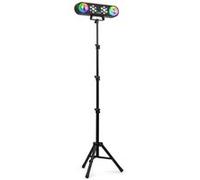 Fuzzix ALLSTAR2 Party Light PAR LED sur Trépied, Jeux de Lumière DJ, Hauteur 165cm Max, 2 Projecteurs Wash, 2 Jelly Balls, Mode Automatique ou Détection du Son, Idéal pour Animer vos Soirées